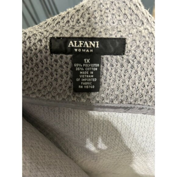 Alfani Woman Jacket Gray Textured Knit Moto Coat Blazer 1X - Picture 7 of 8